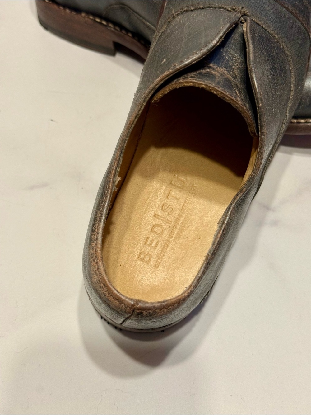 BED|STU Eden Distressed Gray Leather slip-on Loafers Cobbler Series (size 8.5) - Picture 14 of 16